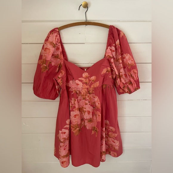 NWT FREE PEOPLE Peony Baby Doll Mini Dress in Femme Combo LARGE $148 - Picture 4 of 7